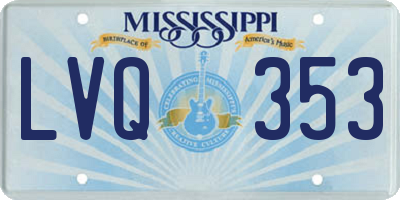 MS license plate LVQ353