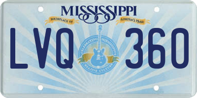 MS license plate LVQ360