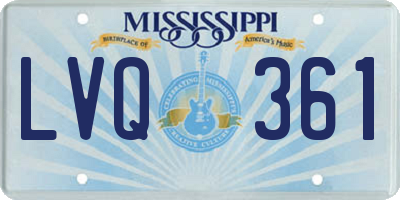 MS license plate LVQ361