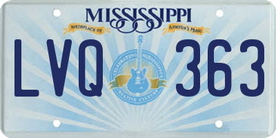 MS license plate LVQ363