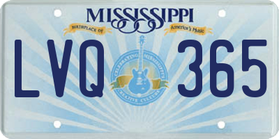MS license plate LVQ365