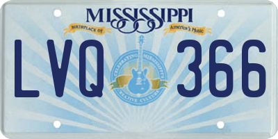 MS license plate LVQ366