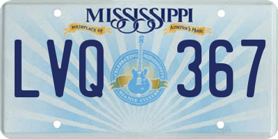 MS license plate LVQ367