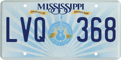 MS license plate LVQ368