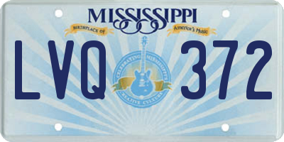 MS license plate LVQ372