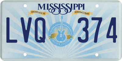 MS license plate LVQ374