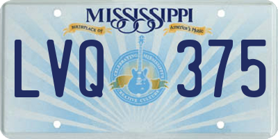 MS license plate LVQ375
