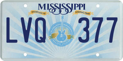 MS license plate LVQ377
