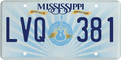 MS license plate LVQ381