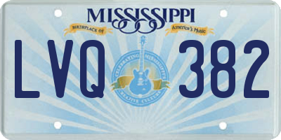 MS license plate LVQ382