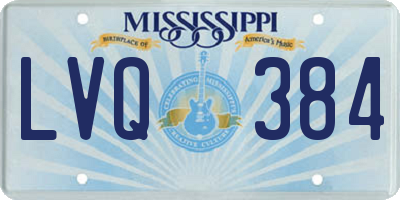 MS license plate LVQ384
