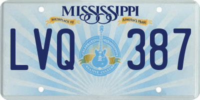 MS license plate LVQ387