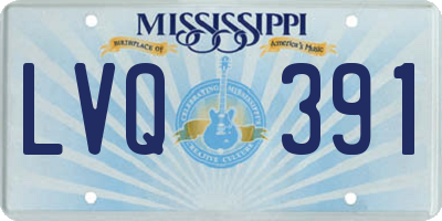 MS license plate LVQ391
