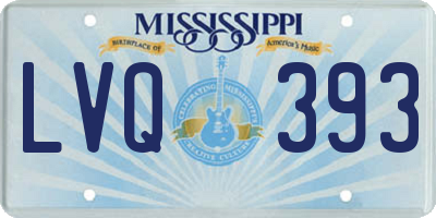 MS license plate LVQ393