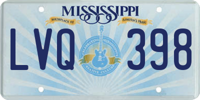 MS license plate LVQ398