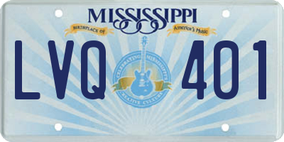 MS license plate LVQ401