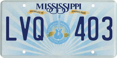 MS license plate LVQ403