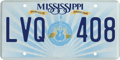 MS license plate LVQ408