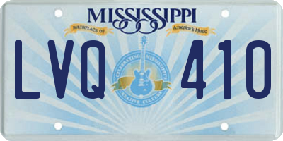 MS license plate LVQ410