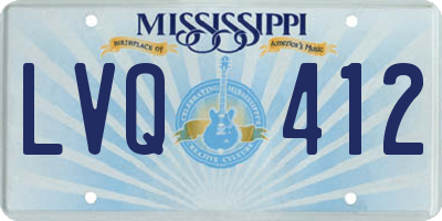 MS license plate LVQ412