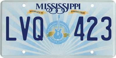 MS license plate LVQ423