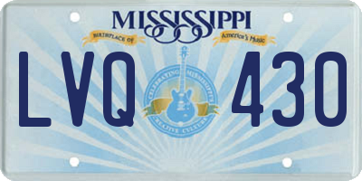 MS license plate LVQ430