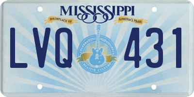 MS license plate LVQ431