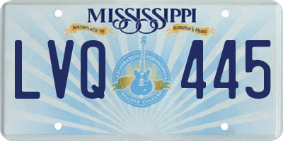 MS license plate LVQ445