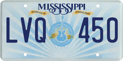 MS license plate LVQ450