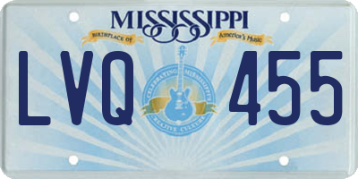 MS license plate LVQ455