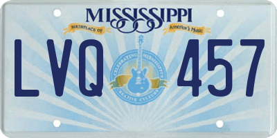 MS license plate LVQ457
