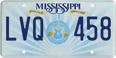 MS license plate LVQ458