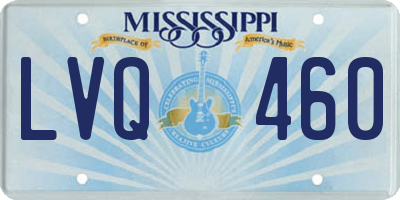MS license plate LVQ460