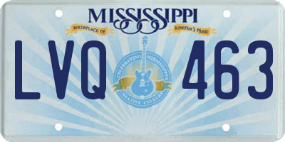 MS license plate LVQ463