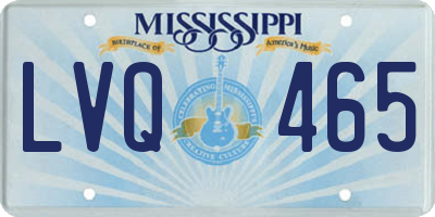 MS license plate LVQ465