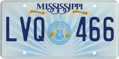 MS license plate LVQ466
