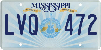 MS license plate LVQ472