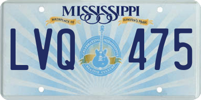 MS license plate LVQ475