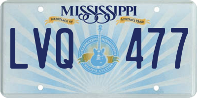 MS license plate LVQ477