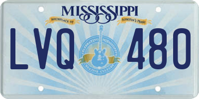 MS license plate LVQ480