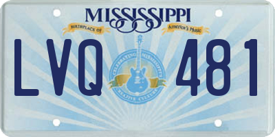 MS license plate LVQ481