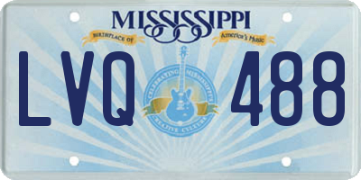 MS license plate LVQ488