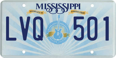 MS license plate LVQ501