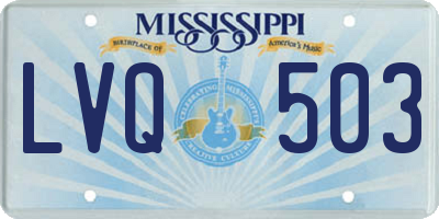 MS license plate LVQ503