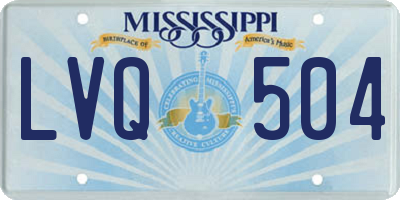 MS license plate LVQ504
