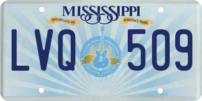MS license plate LVQ509