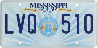 MS license plate LVQ510