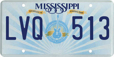 MS license plate LVQ513