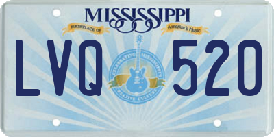 MS license plate LVQ520