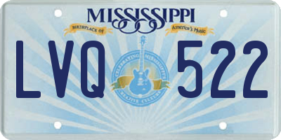 MS license plate LVQ522